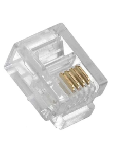 Telephone Plug RJ11 Set Of 10 Pieces - Transparent